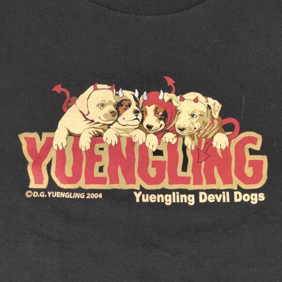 Vtg 2004 Yuengling Devil Dogs Shirt Mens XL Y2K Beer Promo Dog Biker Skater - Picture 1 of 5